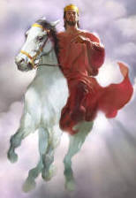 The Return of Christ, riding on the clouds